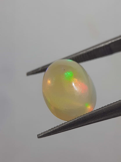 Natural White Opal - play of color - 1.71 ct - oval - unheated - certified by NGB All Opal Gemstones Natural Gems Belgium