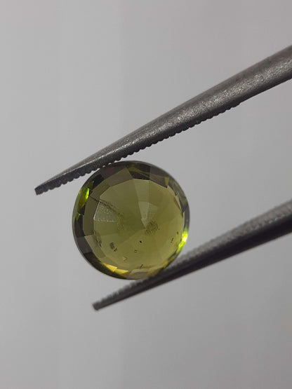 Natural Yellowish green Tourmaline - 1.82 ct - round - unheated - certified by NGB All Tourmaline Gemstones - Faceted Tourmaline Natural Gems Belgium