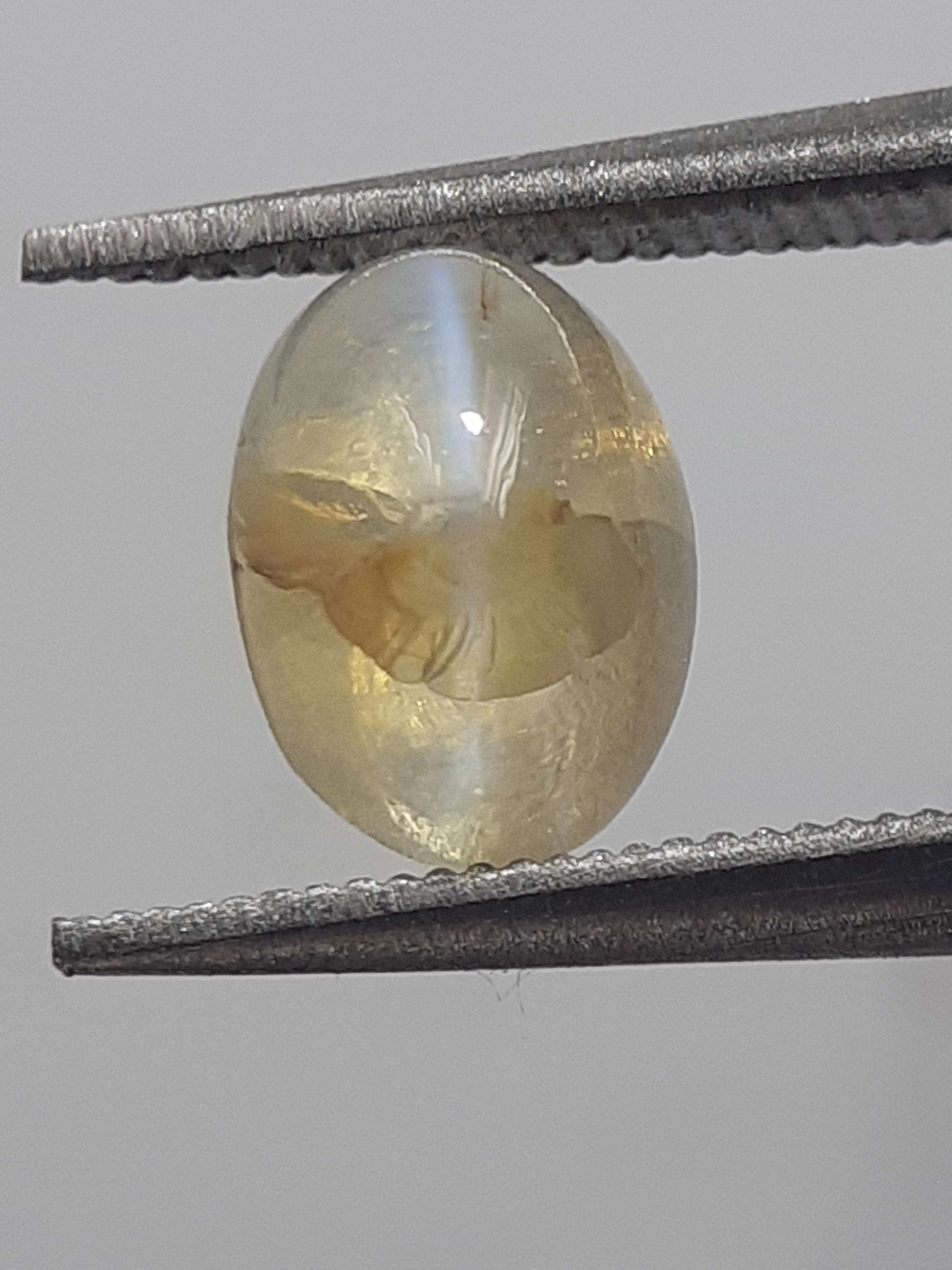 Natural bicolor chatoyance Chrysoberyl - 0.94 ct - oval - extremely rare - certified by NGB All Chrysoberyl Gemstones - Chrysoberyl Cabochons Natural Gems Belgium