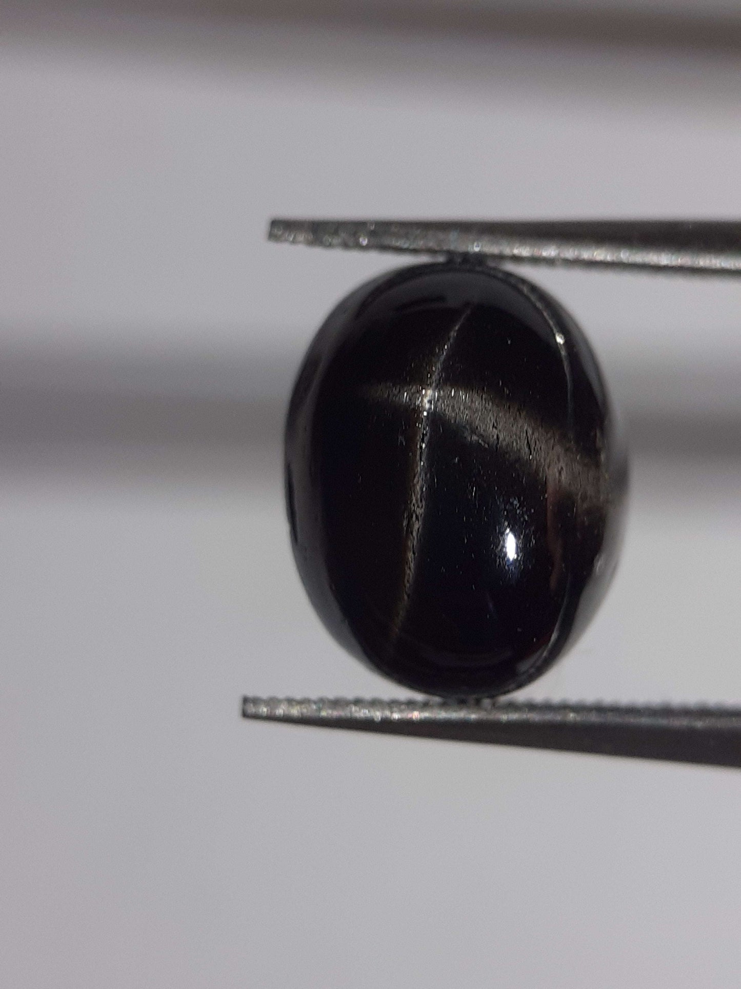 Natural black 4 ray star diopside - 3.79 ct - oval - unheated - certified by NGB All Diopside Gemstones - Diopside cabochons Natural Gems Belgium