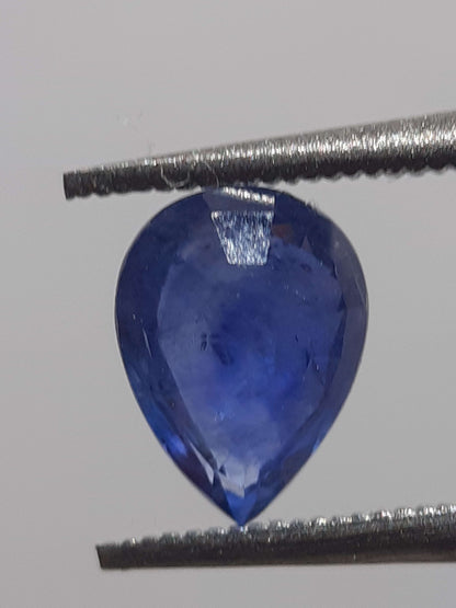 Natural blue sapphire - 0.80 ct - Pear - heated - Ceylon - certified by NGB All Sapphire Gemstones - Faceted Sapphire Natural Gems Belgium