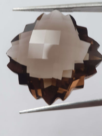 Natural brown smoky quartz - 19.70 ct - fancy - unheated - certified by NGB All Quartz Gemstones Natural Gems Belgium