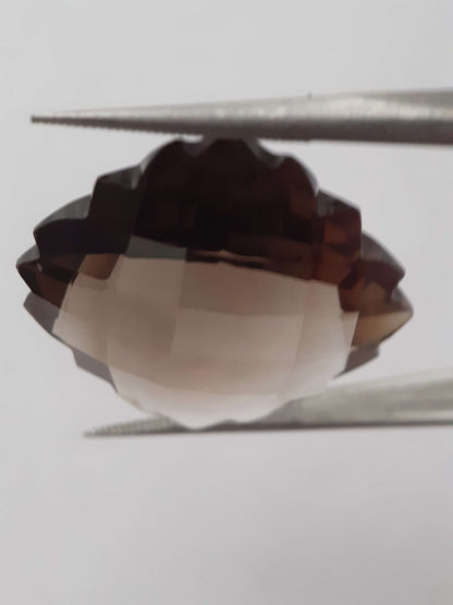 Natural brown smoky quartz - 19.70 ct - fancy - unheated - certified by NGB All Quartz Gemstones Natural Gems Belgium