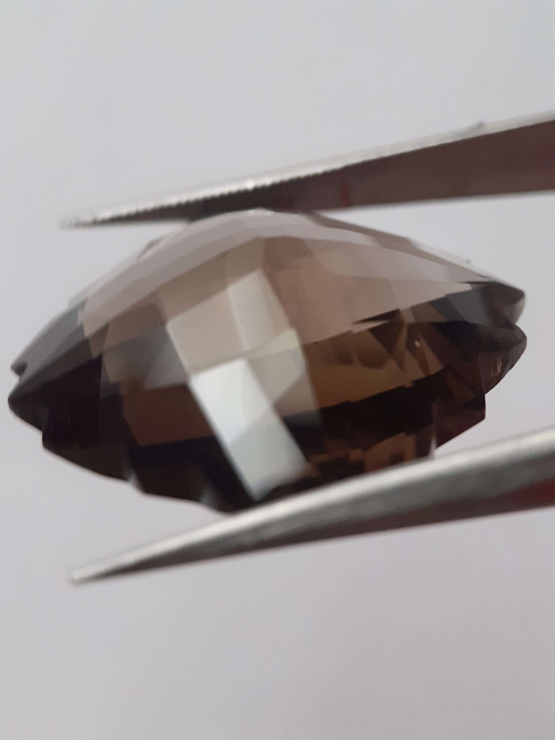 Natural brown smoky quartz - 19.70 ct - fancy - unheated - certified by NGB All Quartz Gemstones Natural Gems Belgium