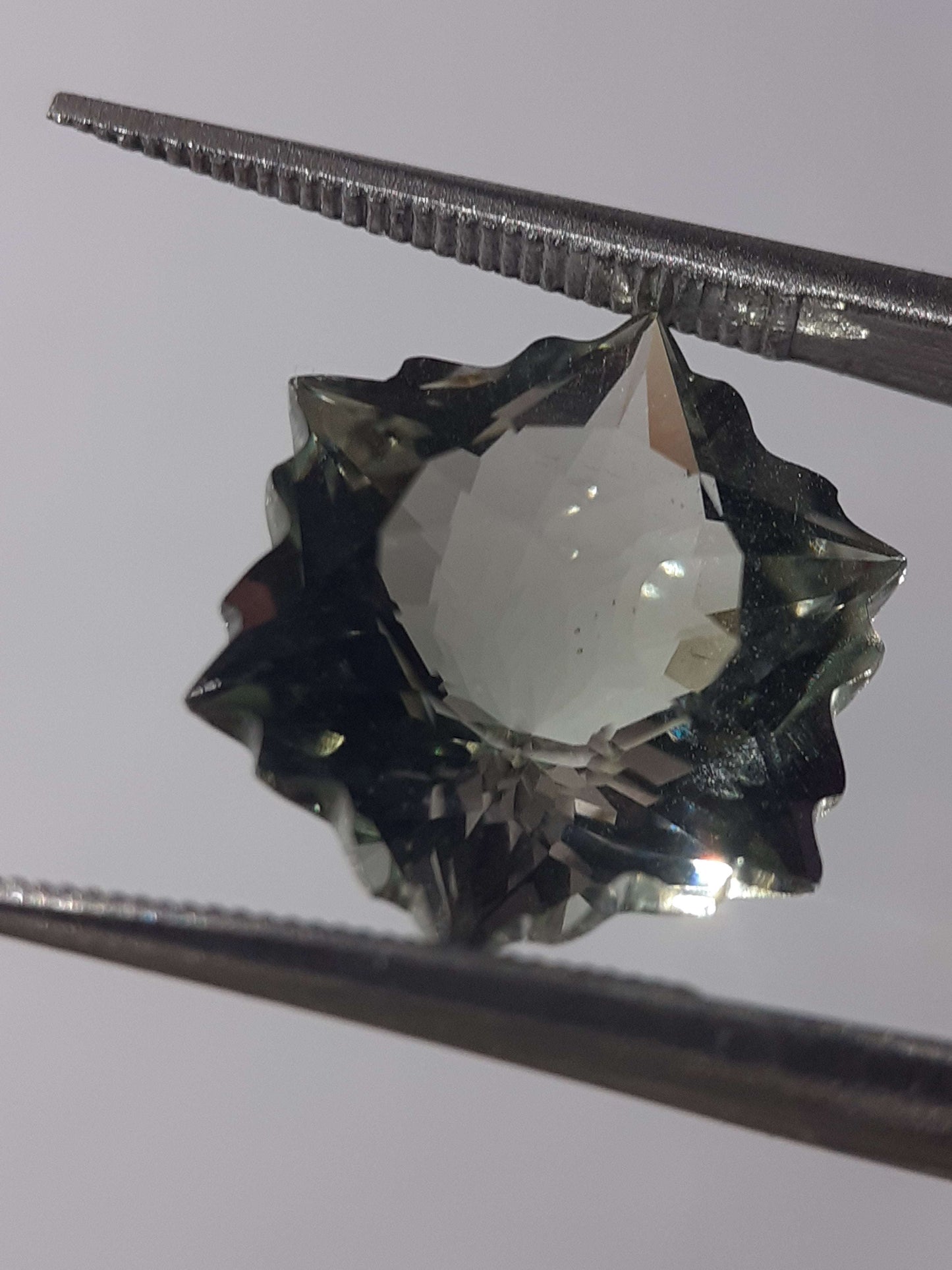 Natural green Amethyst - 4.65 ct - Hexagon - Snowflake - heated - certified by NGB All Amethyst Gemstones Natural Gems Belgium