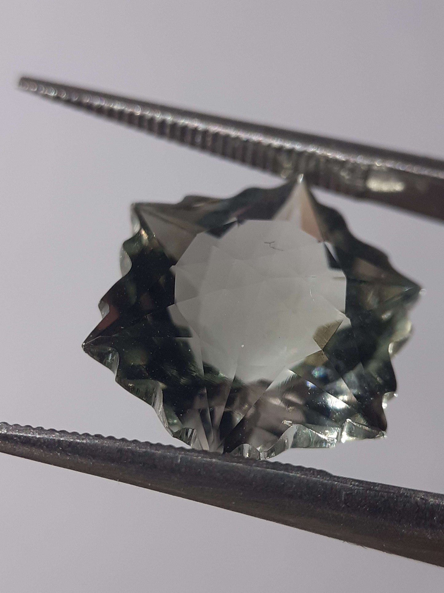 Natural green Amethyst - 4.65 ct - Hexagon - Snowflake - heated - certified by NGB All Amethyst Gemstones Natural Gems Belgium