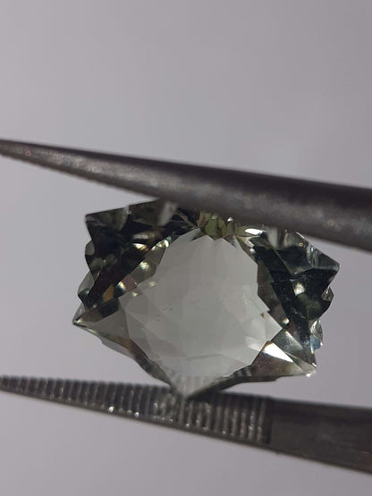 Natural green Amethyst - 4.65 ct - Hexagon - Snowflake - heated - certified by NGB All Amethyst Gemstones Natural Gems Belgium