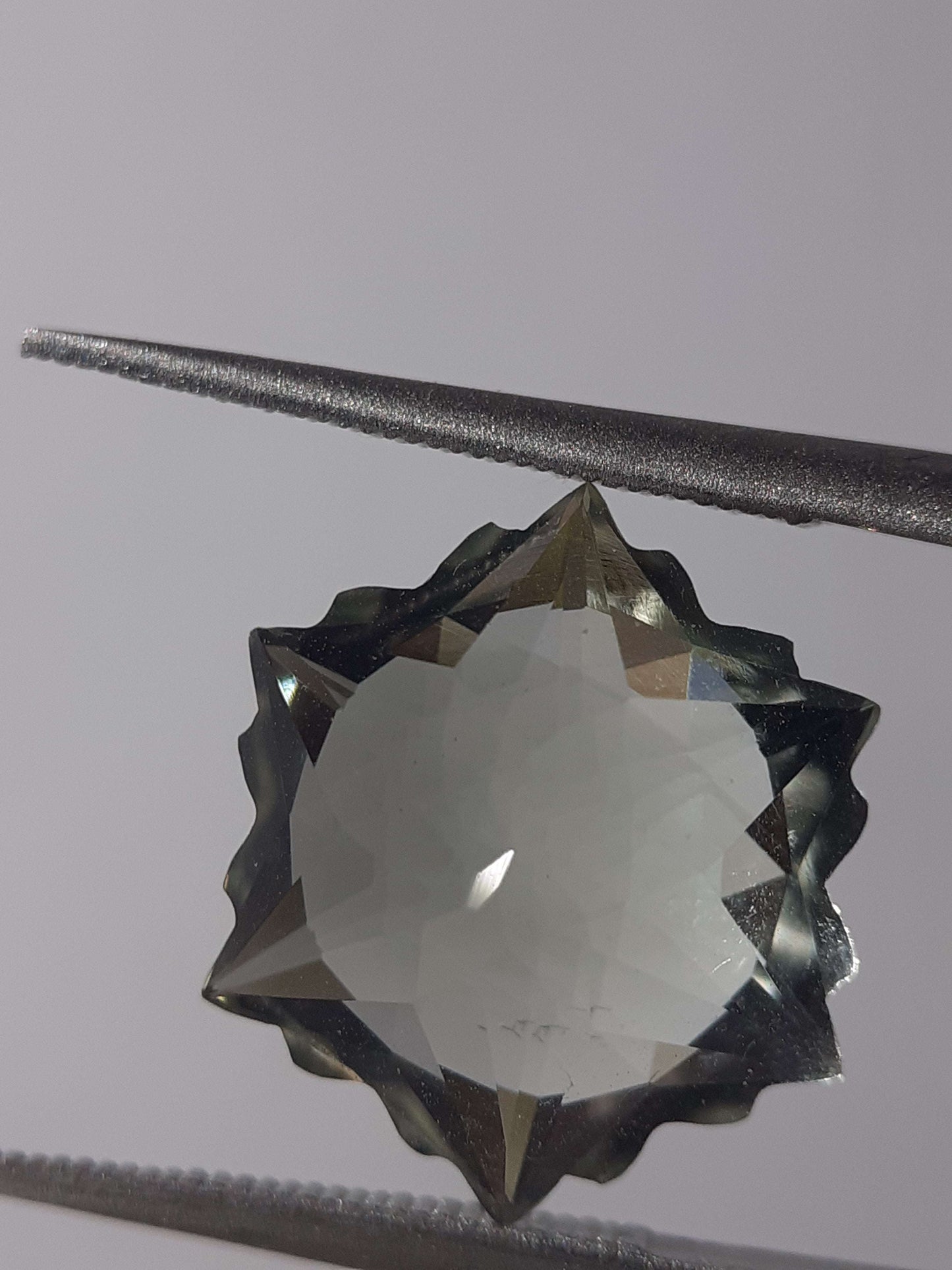 Natural green Amethyst - 4.65 ct - Hexagon - Snowflake - heated - certified by NGB All Amethyst Gemstones Natural Gems Belgium