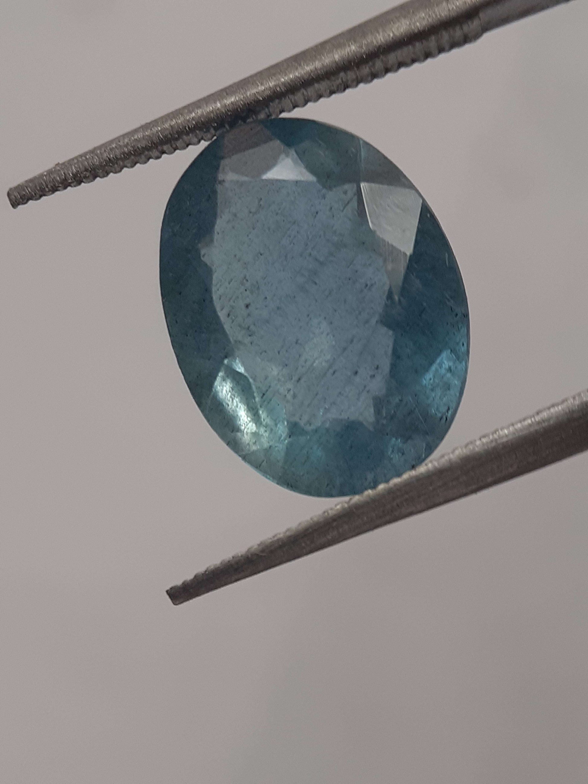 Natural greenish blue aquamarine - 2.46 ct - oval - unheated - certified by NGB All Aquamarine Gemstones - Faceted Aquamarine Natural Gems Belgium