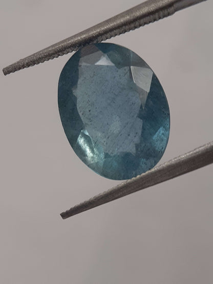 Natural greenish blue aquamarine - 2.46 ct - oval - unheated - certified by NGB All Aquamarine Gemstones - Faceted Aquamarine Natural Gems Belgium