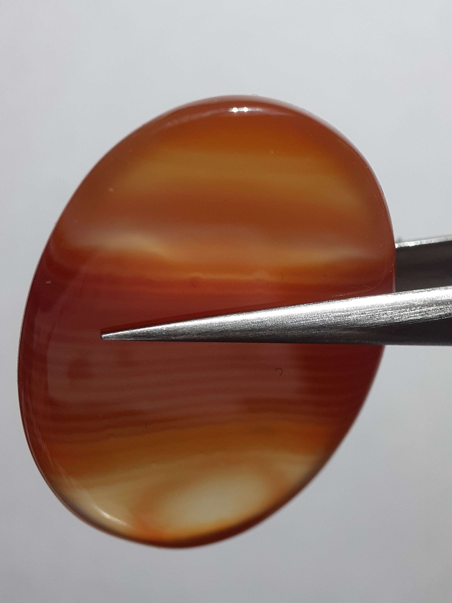 Natural orange orangy red and red Lake Superior Agate - 34.92 ct - oval Cabochon - unheated - certified by NGB All Agate Gemstones - Agate Cabochons Natural Gems Belgium