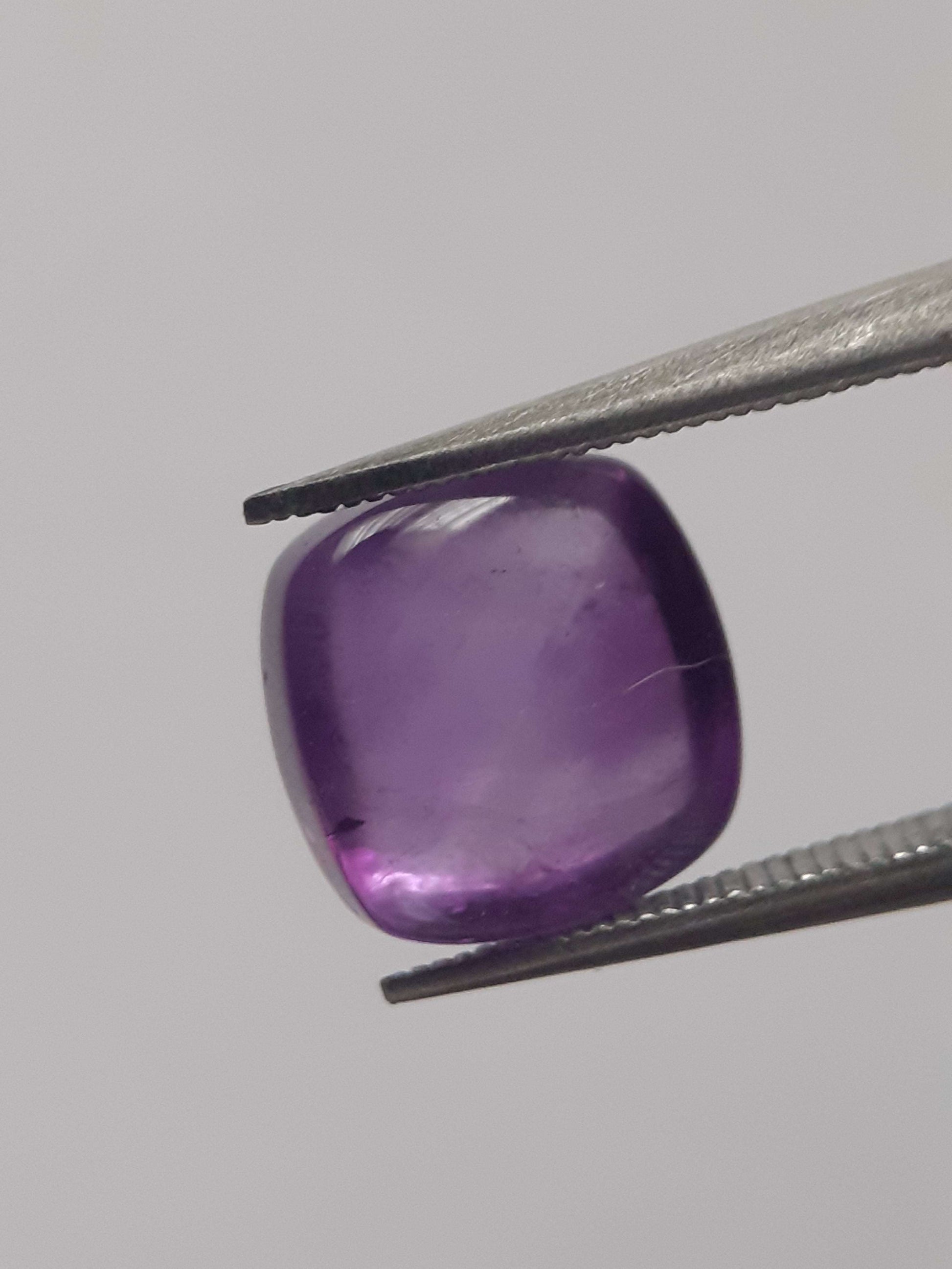 Natural purple Amethyst - 3.200 ct - cushion cabochon - 8 x 8 mm All Amethyst Gemstones Natural Gems Belgium