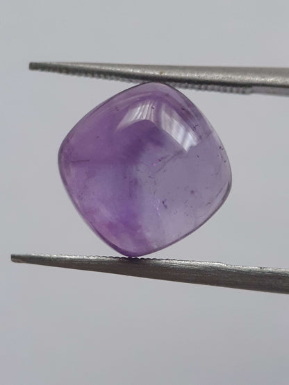 Natural Gems Belgium - All Amethyst Gemstones - Natural purple Amethyst - 4.230 ct - cushion cabochon - 9.9 x 9.9 mm *** € 5.32