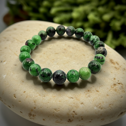 Ruby Zoisite Bead Bracelet 6 mm – Natural Ruby in Zoisite Gemstone Bracelet - Natural Gems Belgium