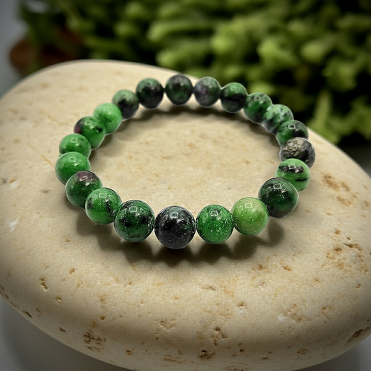 Ruby Zoisite Bead Bracelet 6 mm – Natural Ruby in Zoisite Gemstone Bracelet - Natural Gems Belgium