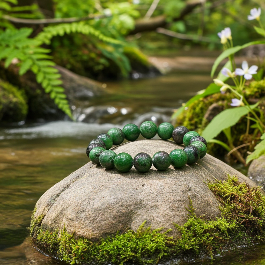 Ruby Zoisite Bead Bracelet 6 mm – Natural Ruby in Zoisite Gemstone Bracelet - Natural Gems Belgium
