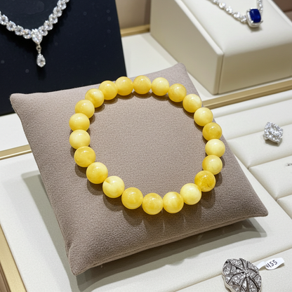 Natural Lemon Jade Beaded Bracelet – 8 mm | 19 cm