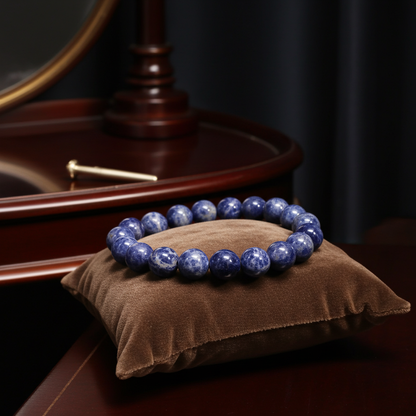 Bracelet en perles de sodalite naturelle 8 mm | Non traité | Brésil