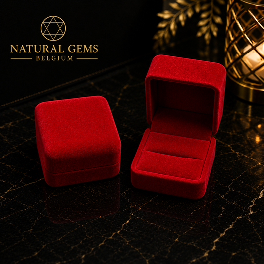 Boîte Cadeau Luxe pour Bague Rouge – 5 × 5.5 × 4.5 cm | Écrin à Bijoux Premium