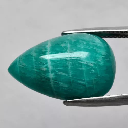 Natural bluish green Amazonite - 17.62 ct - pear - unheated - certified by NGB - Natural Gems Belgium