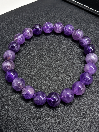 Natural Amethyst Bead Bracelet – 10 mm Purple Amethyst Beads - Natural Gems Belgium