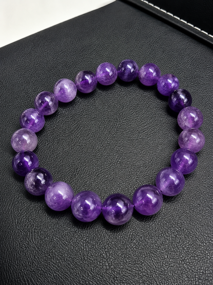 Natural Amethyst Bead Bracelet – 10 mm Purple Amethyst Beads - Natural Gems Belgium