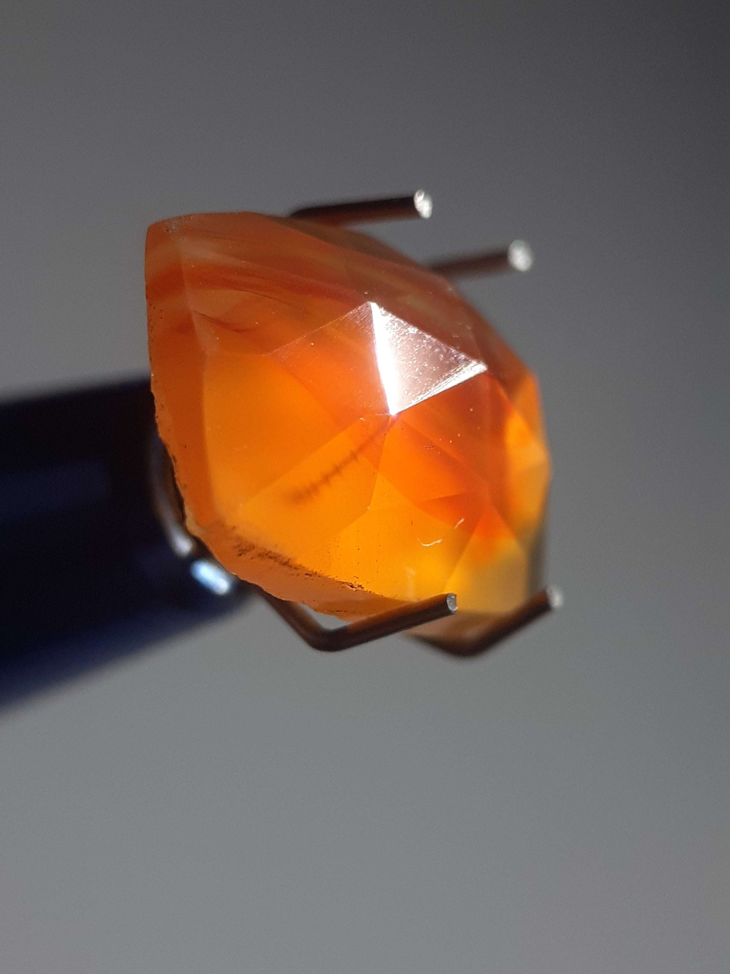 beautiful yellowish reddish orange Carnelian,rose cut, cushion, 3.25 ct All Carnelian Gemstones - Faceted Carnelian Natural Gems Belgium