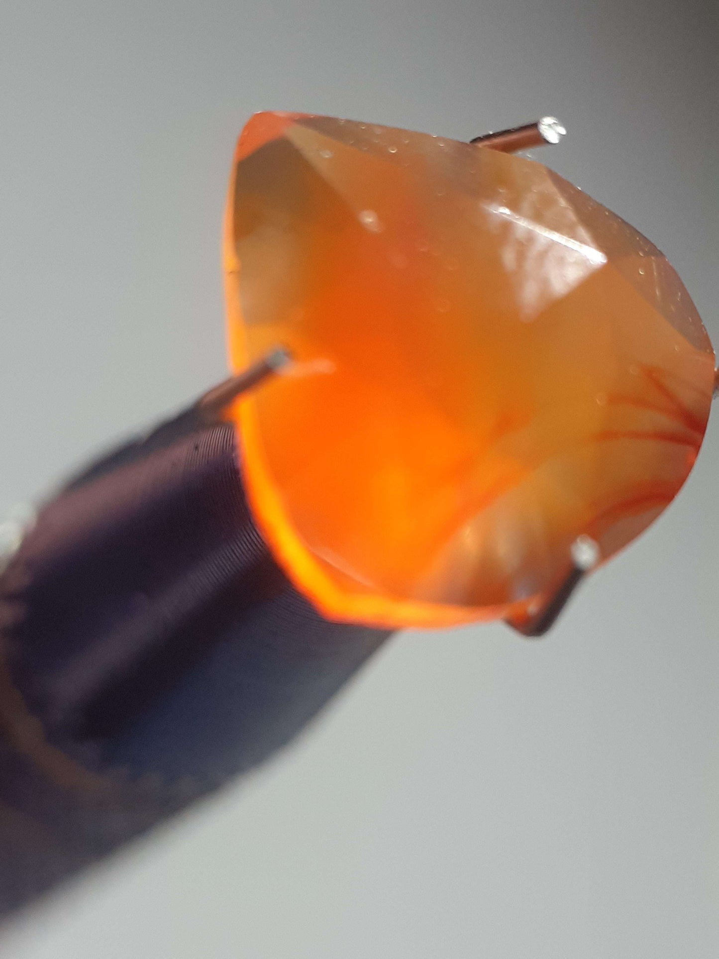 brownish reddish orange Carnelian,rose cut, pear, 2.67 ct All Carnelian Gemstones - Faceted Carnelian Natural Gems Belgium