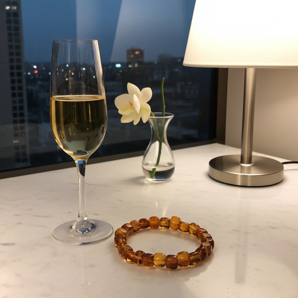 Baltic Amber Cube Bead Bracelet 6 mm – Natural Dark Yellow Amber Bracelet - Natural Gems Belgium