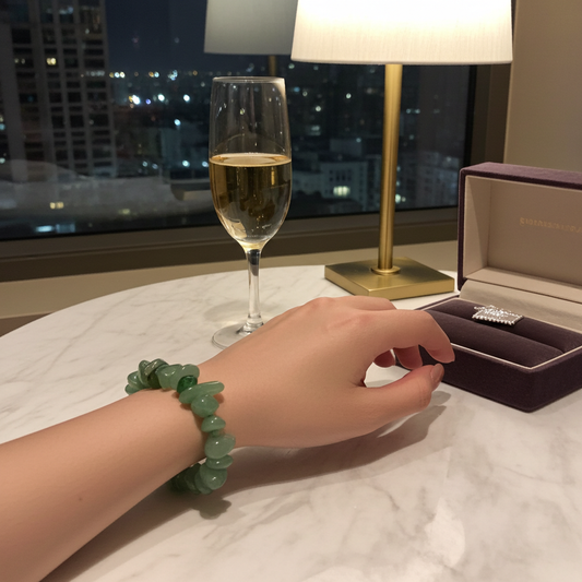 Crystal Chips Bracelet - Aventurine - polished - green aventurine