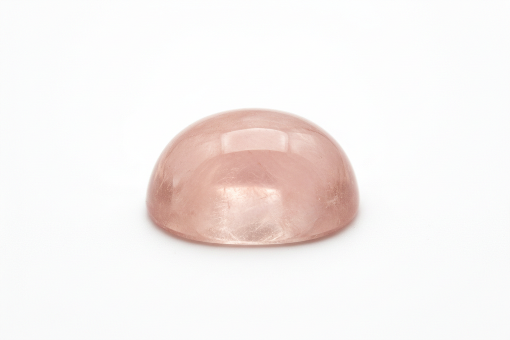 cabochon morganite white background