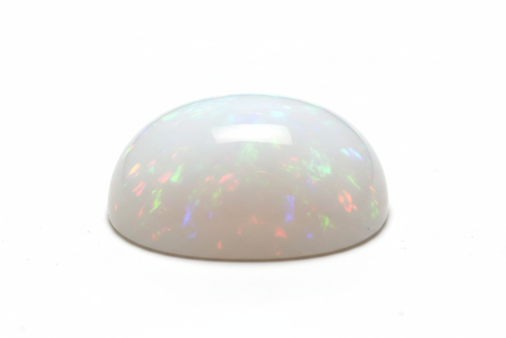cabochon white opal white background