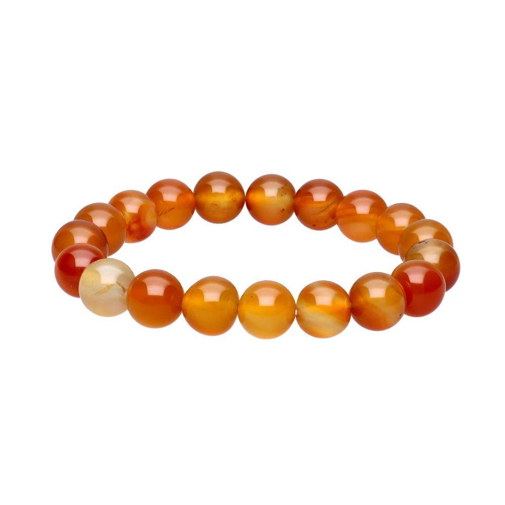 Carnelian Bead Bracelet 8 mm – Natural Orange Carnelian Gemstone Bracelet - Natural Gems Belgium