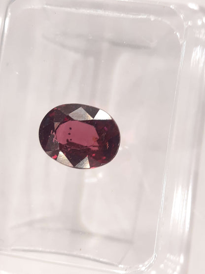 Certified Natural Rhodolite Garnet - 1.58 ct - oval cut - Tanzania - Sealed - Natural Gems Belgium