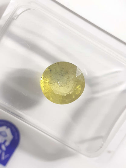 Certified Natural Yellow Sapphire - 1.55 ct - Madagascar - heated - Be treated - Sealed - Natural Gems Belgium