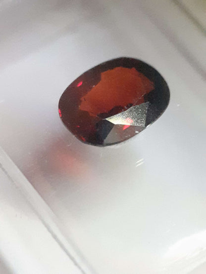 Certified orangy red Spessartite Garnet - 1.17 ct oval  - Sealed - Natural Gems Belgium