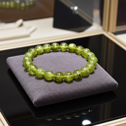Bracelet de perles de péridot naturel 8 mm | Non traité