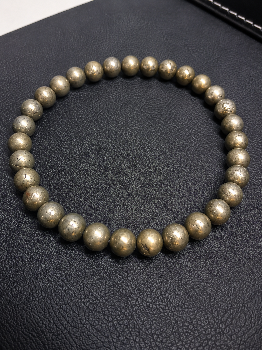 Natural Gold Pyrite Bead Bracelet – 6 mm Pyrite Beads - Natural Gems Belgium
