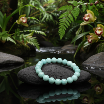 Natural Amazonite Beaded Bracelet – 8 mm | 19 cm
