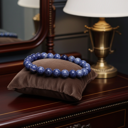 Bracelet en perles de sodalite naturelle 8 mm | Non traité | Brésil