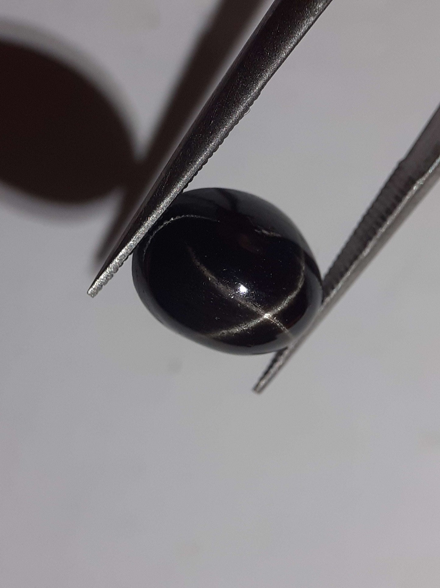 Natural black 4 ray star diopside - 3.79 ct - oval - unheated - certified by NGB - Natural Gems Belgium