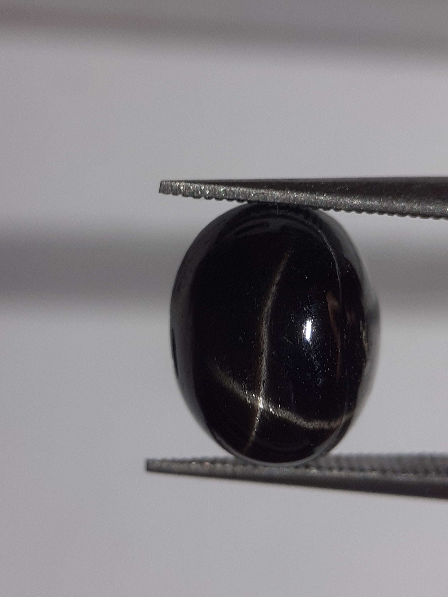 Natural black 4 ray star diopside - 3.79 ct - oval - unheated - certified by NGB - Natural Gems Belgium