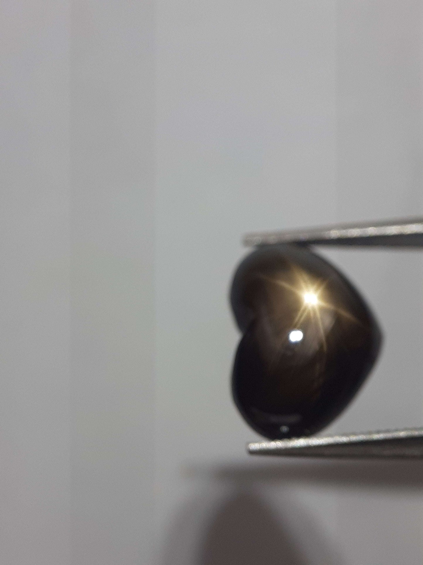 Natural black sapphire - 6 ray star - 3.90 ct - heart - unheated - certified by NGB