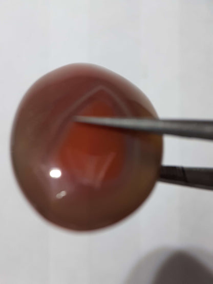 Natural brownish red Botswana Agate - 24.46 ct - oval Cabochon - unheated - certified by NGB