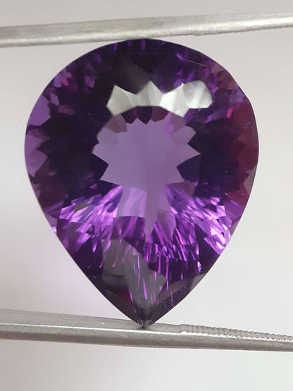 Natural deep purple Amethyst - 23.269 ct - Pear - AAA++ grade - unheated