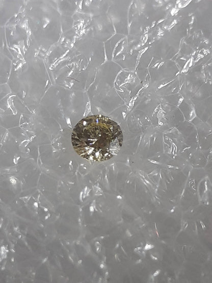 Certified Natural Diamond - Round Brilliant - 0.02ct - I1 - Light Brownish Yellow - sealed - Natural Gems Belgium