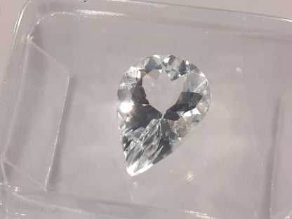 Certified Natural Goshenite (beryl) - 1.53 ct - pear shaped - Brasil - Sealed - Natural Gems Belgium