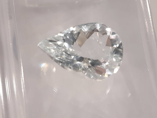 Certified Natural Goshenite (beryl) - 1.53 ct - pear shaped - Brasil - Sealed - Natural Gems Belgium