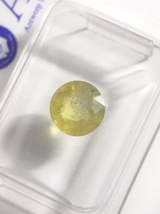 Certified Natural Yellow Sapphire - 1.55 ct - Madagascar - heated - Be treated - Sealed - Natural Gems Belgium