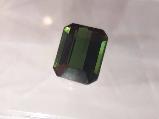 Certified Verdelite (green tourmaline) - 1.23 ct - octagon - Nigeria - Sealed - Natural Gems Belgium
